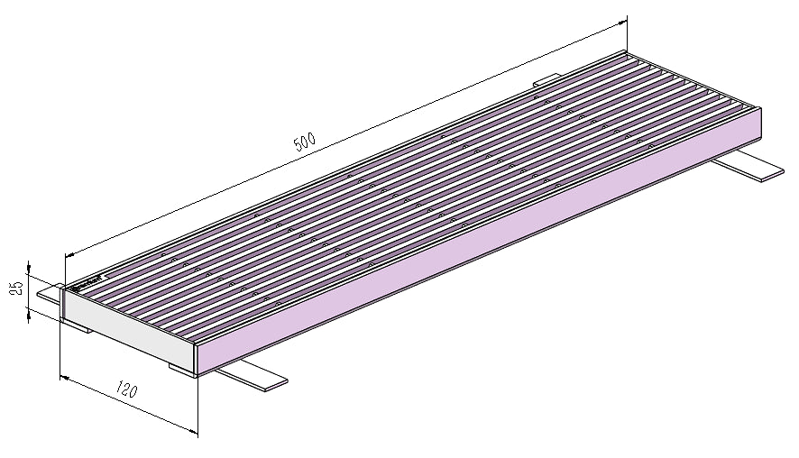 120mm Wedge Wire Heelsafe Linear Grate & Frame L500mm FAB-500120-SST