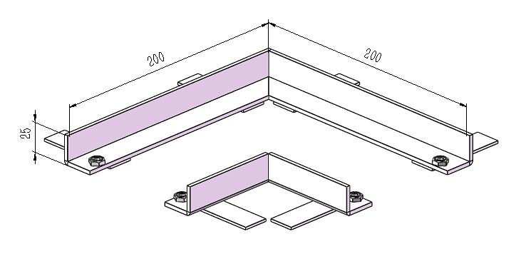 L200mm Stainless Steel Gutter Frame Right Angle FAD-200-SS