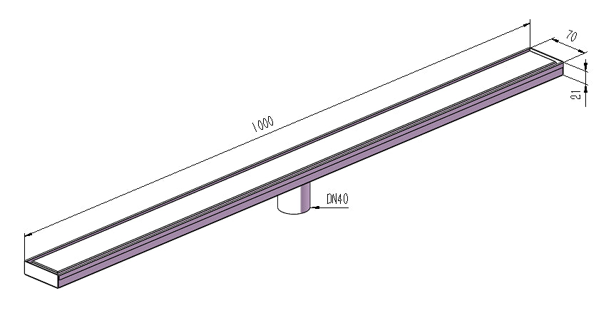 1000mm Stainless Steel Maco Linear Drain SLD-10070-40SSF